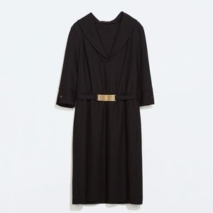 Zara Black Stunning V Neck Dress Size Small